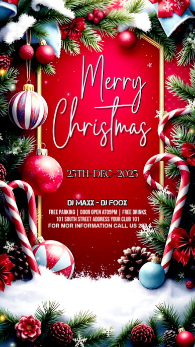 Copy of Red Maximalist Merry Christmas Party Flyer Instagram Story ...