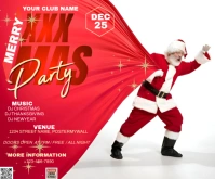 Red Maximalist Merry Christmas Party Medium Rectangle Rettangolo medio template