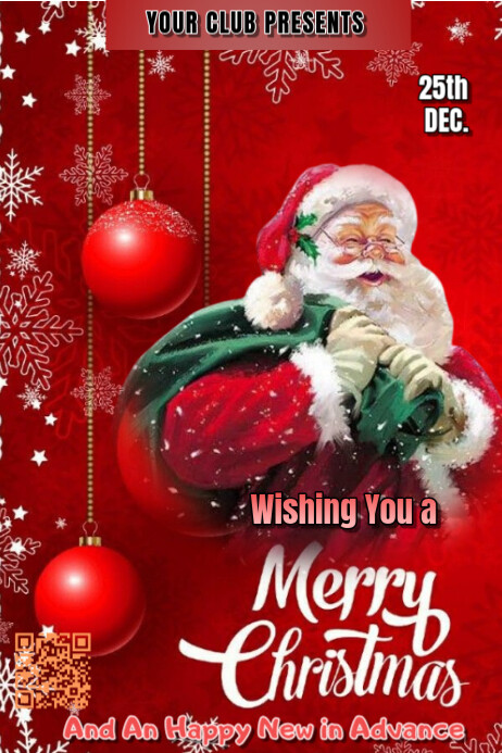 Plantilla de Red Maximalist Merry Christmas Poster | PosterMyWall
