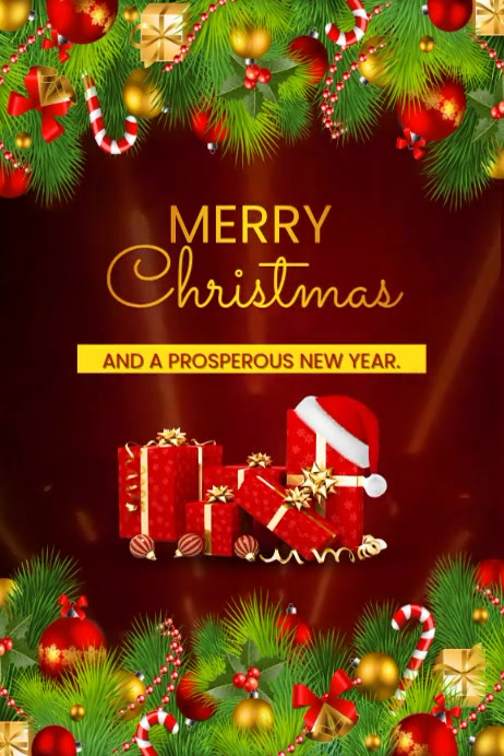 Red Maximalist Merry Christmas Poster Template | PosterMyWall