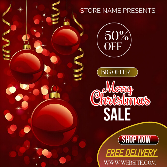 Copy of Red Maximalist Merry Christmas Sale Discount Instagram Post ...