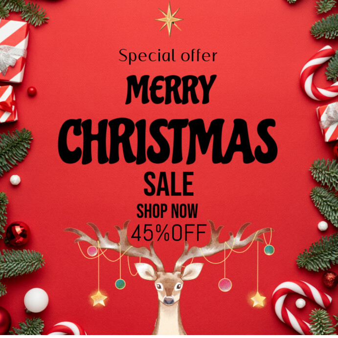 Copy of Red Maximalist Merry Christmas Sale Instagram Post | PosterMyWall