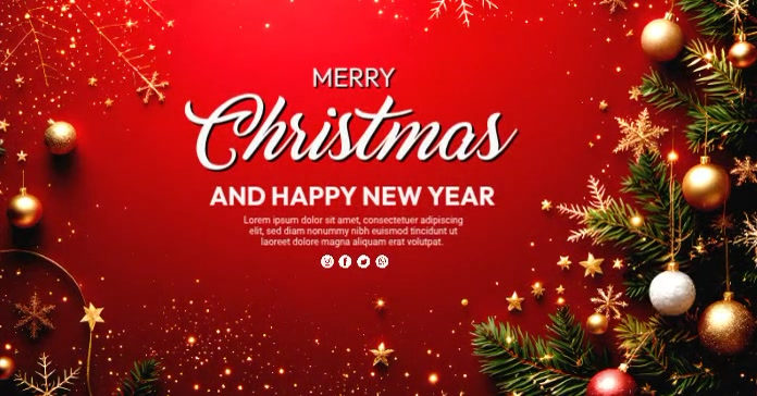 Copy of Red Maximalist Merry Christmas Template Facebook Shared Image ...