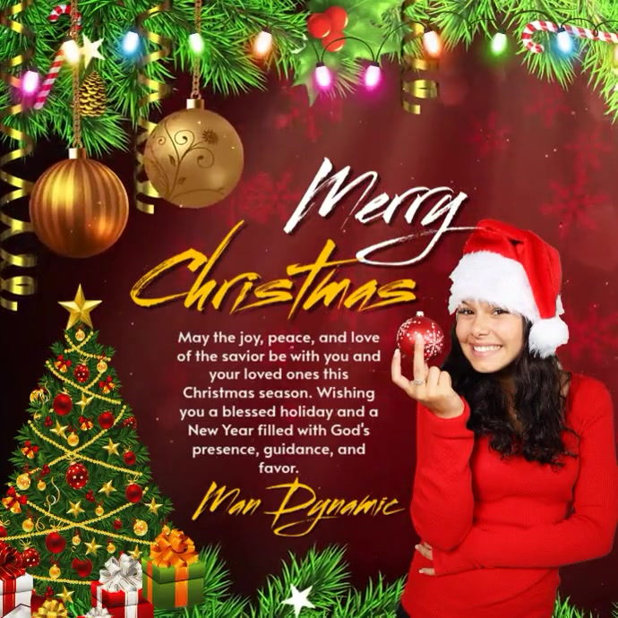 Red Maximalist Merry Christmas Wish Quotes Instagram Post Template ...