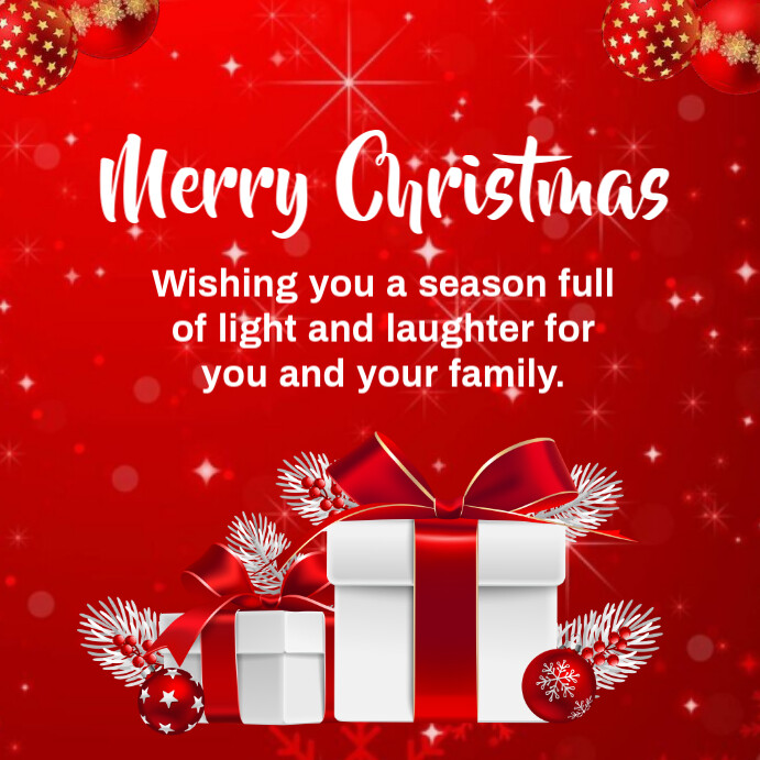 Copy of Red Maximalist Merry Christmas Wishes Card Instagram Post ...