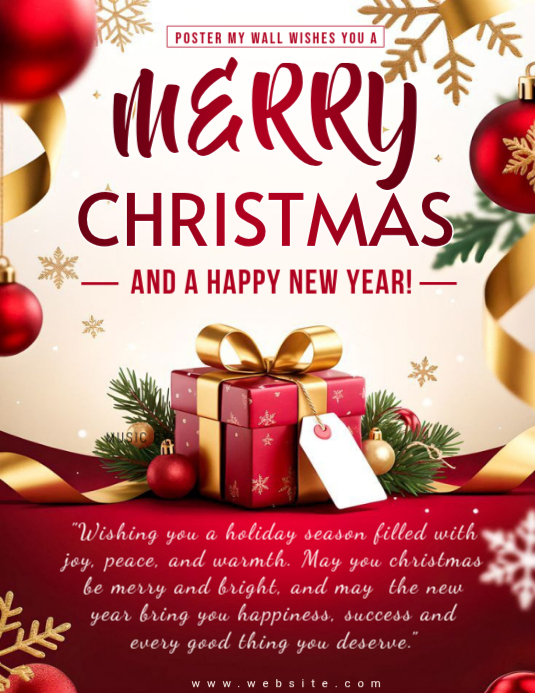 Copy of Red Maximalist Merry Christmas Wishes Flyer (us Letter ...