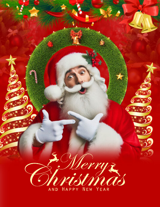 Copy of Red Maximalist Merry Christmas Wishes Template Flyer (us Letter ...