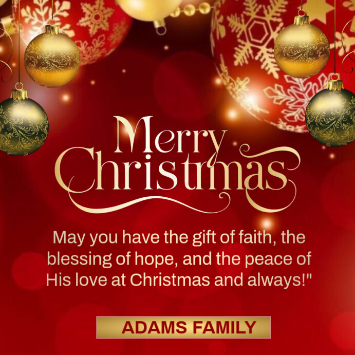 Red Maximalist Merry Christmas Wishes Template Design Instagram Post ...