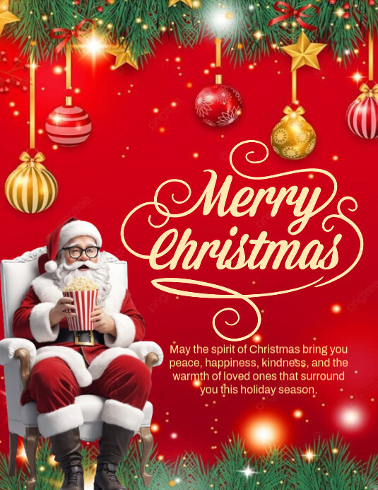 Copy of Red Maximalist Merry Christmas Wishes Template Design Flyer (us ...