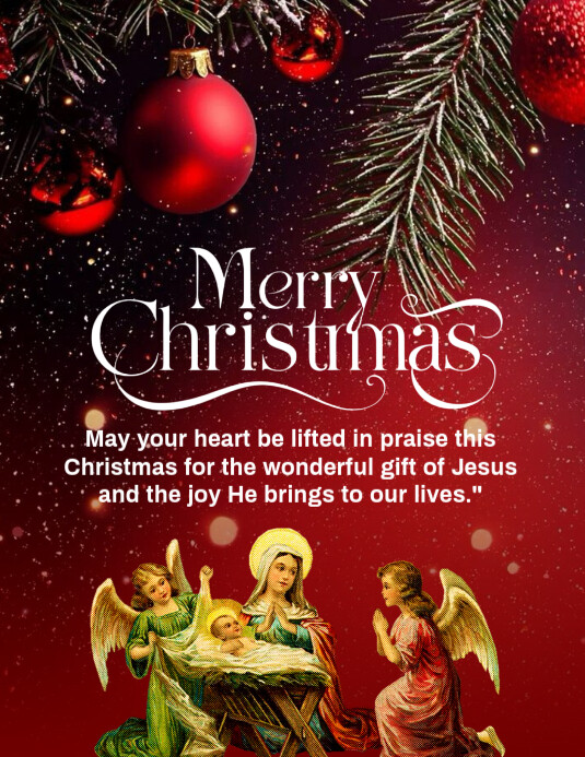 Copy of Red Maximalist Merry Christmas Wishes Template Design Flyer (us ...