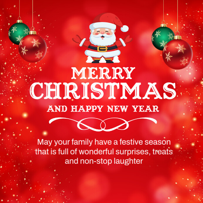 Copy of Red Maximalist Merry Christmas Wishes Template Instagram Post ...