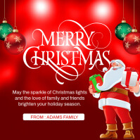 Red Maximalist Merry Christmas Wishes Template Design Instagram Post