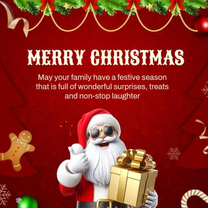 Modèle Red Maximalist Merry Christmas Wishes Template Design Instagram ...