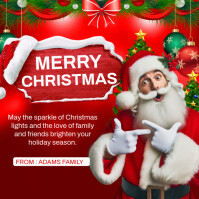 Red Maximalist Merry Christmas Wishes Template Design Instagram Post ...