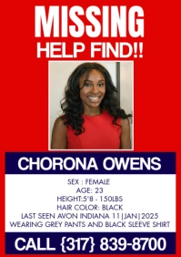 Red Maximalist Missing Person A4 template
