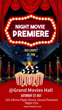 Red Maximalist Mockup Red Carpet Movie Night  Instagram Story template