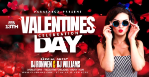 Red Maximalist Modern Valentine's Party Celebration Facebook Ad template