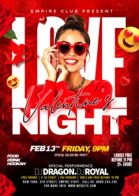 Red Maximalist Modern Valentine's Party Poster A6 template