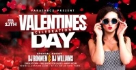 Red Maximalist Modern Valentine's Party Celebration Facebook Ad template