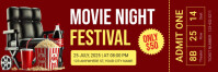 Red Maximalist Movie Night Festival Twitter Banner template