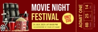 Red Maximalist Movie Night Festival Twitter Banner template