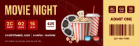 Red Maximalist Movie Night Ticket Banner 2' × 6' template