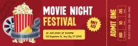 Red Maximalist Movie Night Ticket Bannière 2' × 6' template