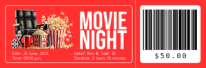 Red Maximalist Movie Night Twitter Banner template