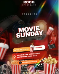 Red Maximalist Movie Sunday Design Instagram Portrait template