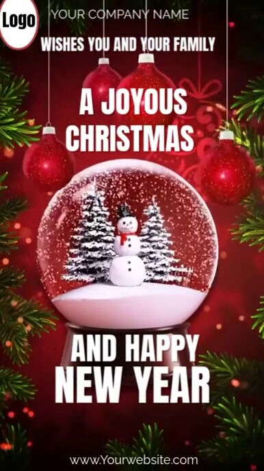 Red Maximalist Mp4 Video Of Merry Christmas And Happy New Year ...