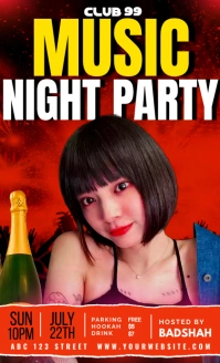 Red Maximalist Music Night Club Party Us Lega template