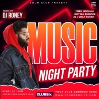 Red Maximalist Music Night  Instagram Post template