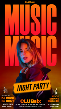 Red Maximalist Music Night  Instagram Story template