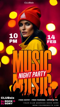 Red Maximalist Music Night  Instagram Story template