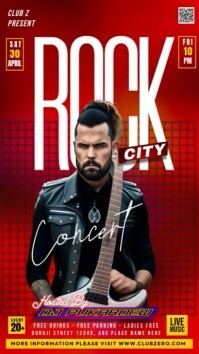 Red Maximalist Music Night  Instagram Story template