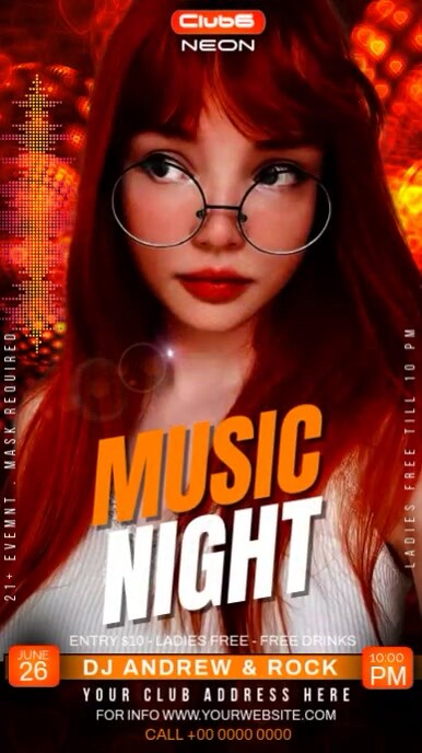 Red Maximalist Music Night Party Instagram Story Template | PosterMyWall