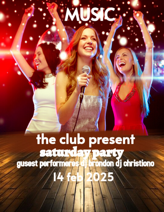 Red Maximalist Music Party Flyer (us Letter) template