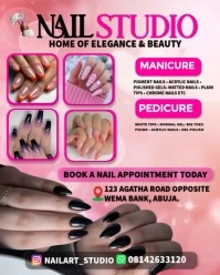 Red Maximalist Nail Art Studio Template  Instagram Portrait