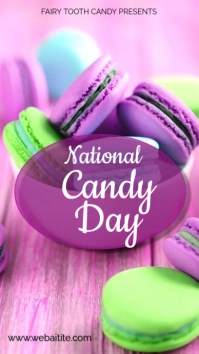 Red Maximalist National Candy Day  Digital Display (9:16) template