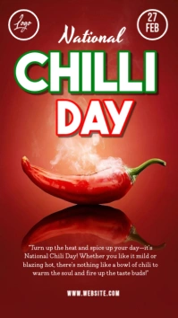 Red Maximalist National Chilli Day Whatsapp Status Isimo se-WhatsApp template