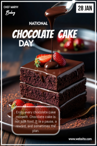 Red Maximalist National Chocolate Day Flyer  Instagram Post Póster template