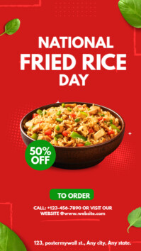 Red National Fried Rice Day Indaba yaku-Instagram Template