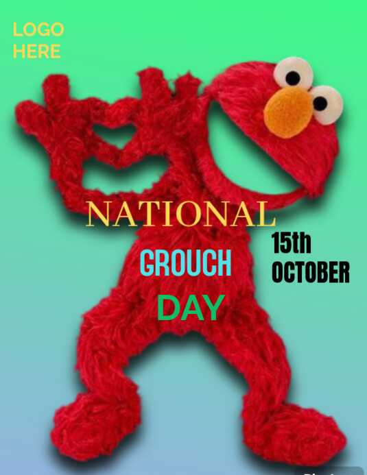 Modèle Red Maximalist National Grouch Day 14th October Flyer (us Letter ...