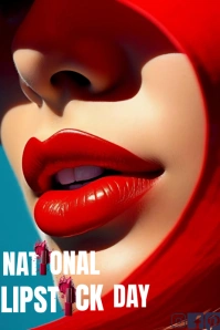 Red Maximalist National Lipstick Day  Pintere Pinterest Graphic template
