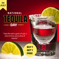 Red Maximalist National Tequila Day Instagram Post Instagram-Beitrag template