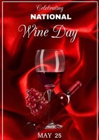 Red Maximalist National Wine Day  A3 template