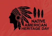 Red Maximalist Native American Heritage Day  Postcard Poskaart template