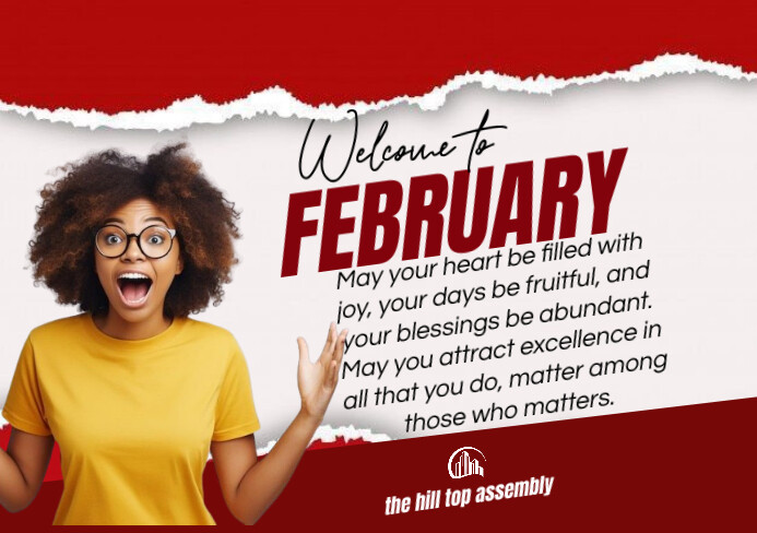 Red Maximalist New Month Greetings  A5 template
