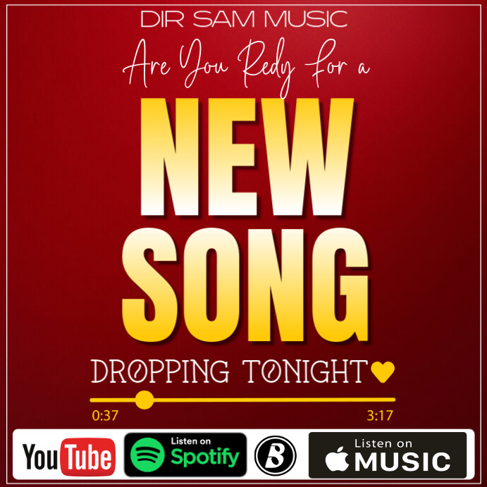 Red Maximalist New Music Instagram Post template