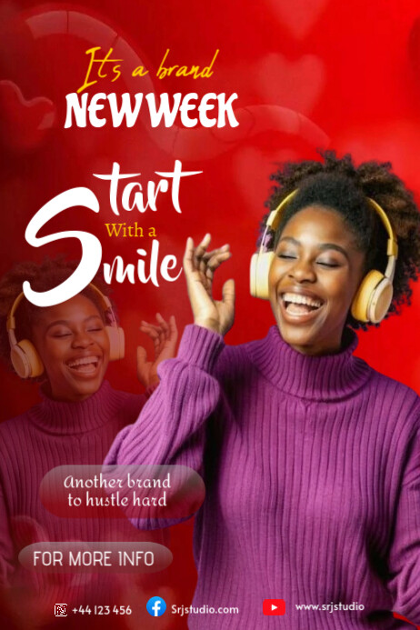 Red Maximalist New Week Poster 海报 template